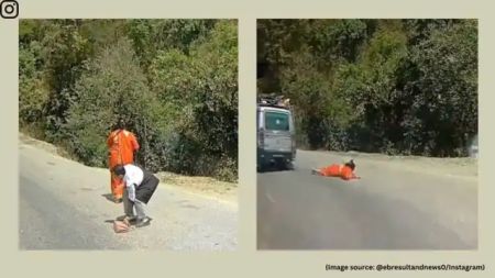 सार्वजनिक सवारीबाट महिला खस्दा सडकमा त्रासदीपूर्ण क्षण, भिडियो भाइरल