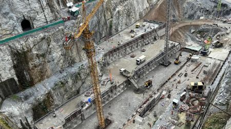 तनहुँ जलविद्युत् आयोजनाः मुख्य बाँधको ७३ हजार घनमिटर कङ्क्रिट निर्माण सम्पन्न