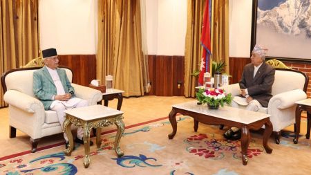 प्रधानमन्त्री ओली र राष्ट्रपति पौडेलबीच तुर्कमेनिस्तान सम्मेलन र समसामयिक विषयमा छलफल